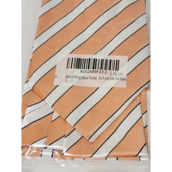 Shlax & Wing Men's Silk Tie Extra Long Multi-Color Hank Stripes - Picture 3 of 4